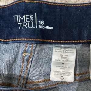 Time and true mid rise jeans